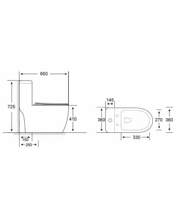 One Piece Water Closet