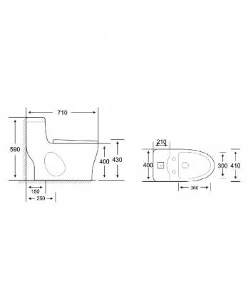 One Piece Water Closet