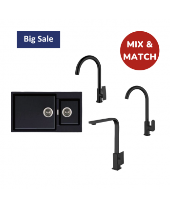 [Granite Kitchen Sink + Sink Tap Package] Carysil Enigma #860 & OttO Sink Tap Package