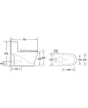 One Piece Water Closet